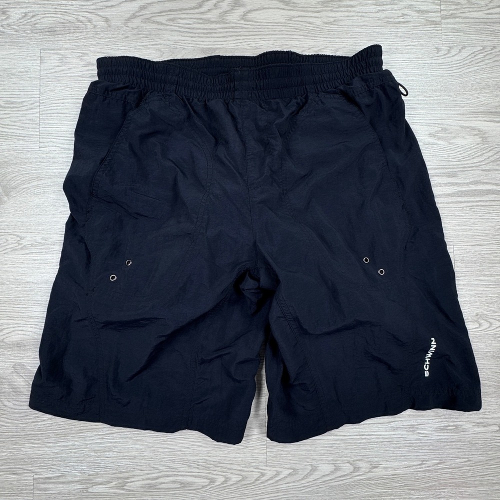 Schwinn Mens Cycling Shorts Black Large Padded Liner Elastic Waist Pockets